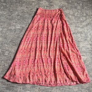 Free People Pink Printed Maxi Skirt - Lightweight Flowing Women's Size 4